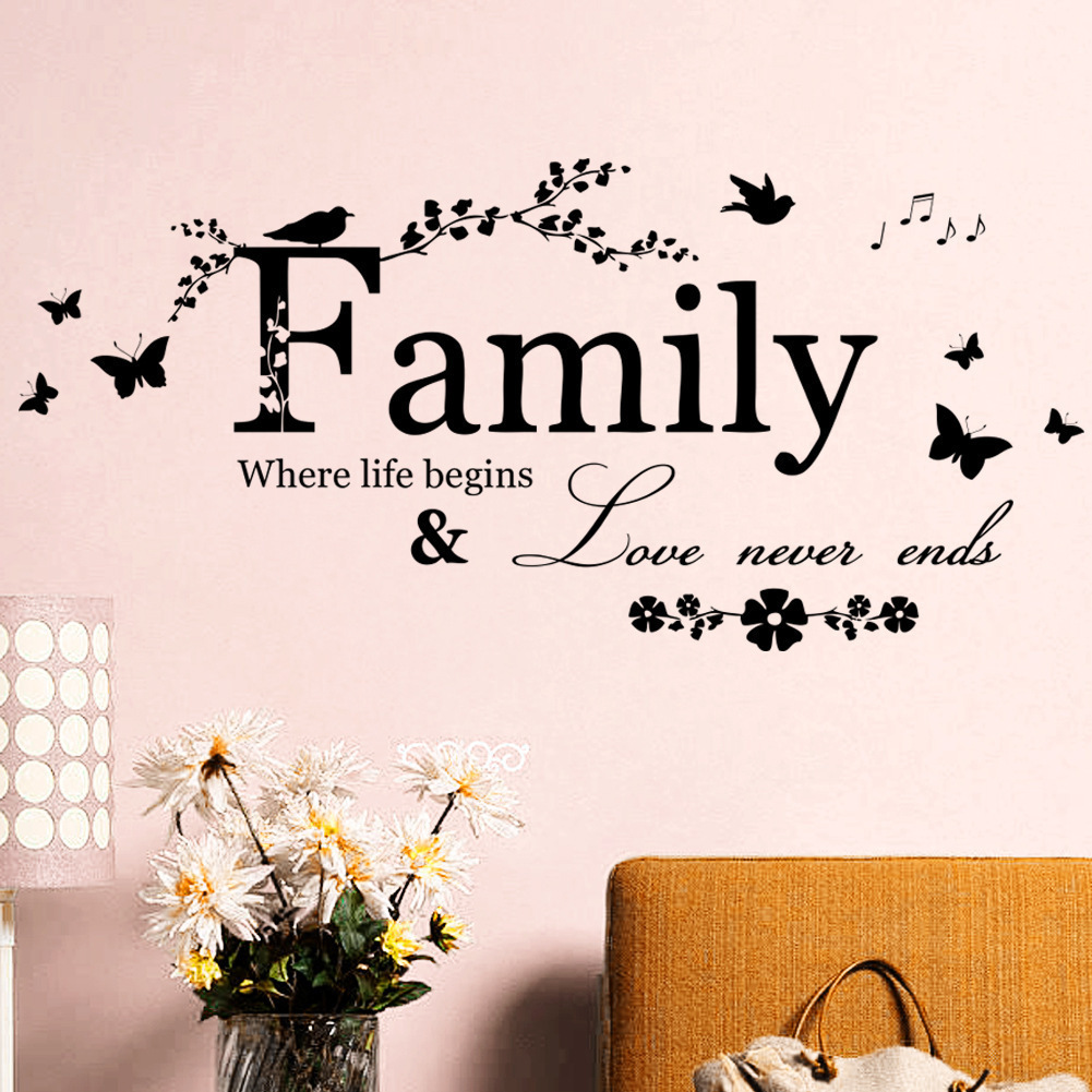 Flower Bird Cage PVC Wall Stickers Self Adhesive Waterproof Home Decor 57cm x 20cm