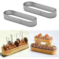 XHHDQES 50 Pack Oval Tart Ring,Perforated Baking Ring,Pastry Ring,Stainless Steel Cake Tart Mold Rings,Baking Tart Ring. 