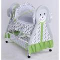 Baby Cradle Bed with Mosquito Net, 2 in 1 Baby Crib, can be Infant Basket, Pink Baby Rocking Bed with 4 lockable wheels. 