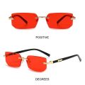 Retro UV400 Protection Rimless Rectangle Sunglasses Y2K Shades Frameless Sun Glasses for Women & Men.