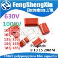 10pcs CBB22 polypropylene film capacitor 630V 1000V 103J 104J 105J 124J 125J 153J 154J 155J 183J 185J 0.1uf 100nF 1000V104J WATTY Electronics.