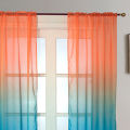 Window Curtain Panel Non-fading Transparent Gradient Tulle Curtain. 