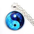 Yin Yang Necklace Tai Chi Unisex Time Stone Cabochon Glass Pendant Chain Dragon Moon Yin Yang Necklaces Jewelry Gift. 