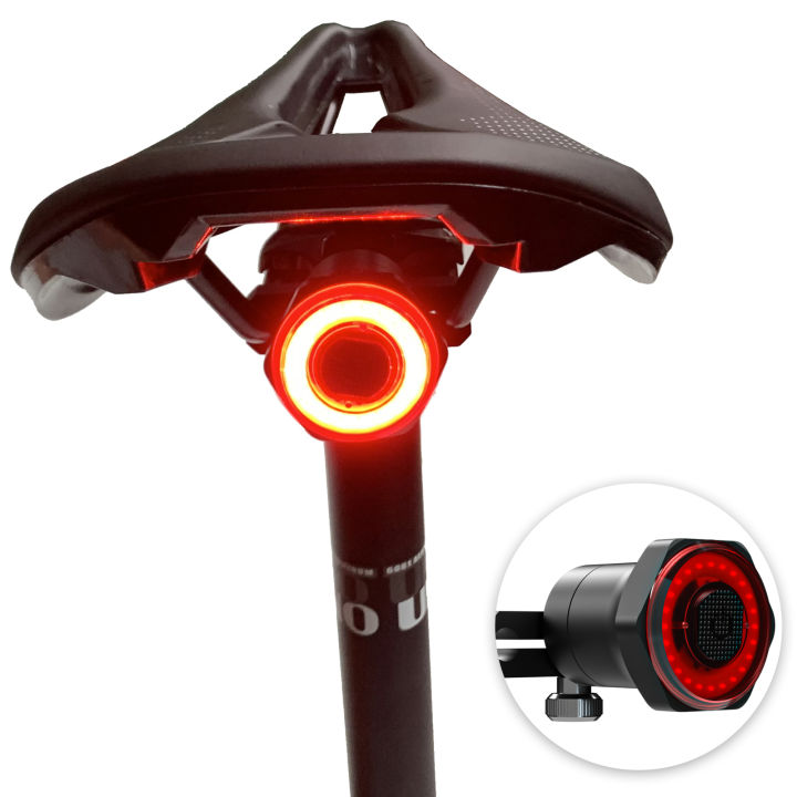 Smart Bicycle Rear Light Auto Brake Sensing Tail Light Waterproof Type-C Bike Taillight MTB Road Cycling Flashlight Bike light
