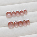 24Pcs Simple White Edge Fake Nails with Glue DIY Art Design False Nails Stylish Pattern Artificial Nails.