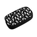 Football Players On Black Pencil Case for Girls Boys Large Storage Soccer Ball Lover Pen Bag Box School Accessories.
