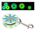 Luminous Scuba Diving Finger Reel Spool, Wreck Cave Finger Spool Reel with Stainless Steel Snap Bolt Clip and 30M/100ft High Visibility Line.