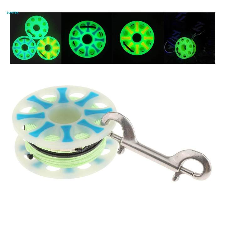 Luminous%20Scuba%20Diving%20Finger%20Reel%20Spool,%20Wreck%20Cave%20Finger%20Spool%20Reel%20with%20Stainless%20Steel%20Snap%20Bolt%20Clip%20and%2030M/100ft%20High%20Visibility%20Line%20-%20Image%202