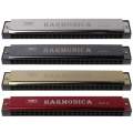 Professional 24 Hole Key Of C Play Harmonica Tremolo Harmonica Mouth Organ Double Row for Musical Beginner. 