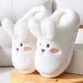 House Slippers Winter Cotton Slippers Home Warm Indoor Cute White Bunny Slippers Soft Warm Woman Fluffy Furry Soft Sole Shoes. 