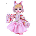 （New）6 inche Doll Toy Delicate Makeup Movable Joint Trendy 1/8 Big Eye Doll for Collection. 