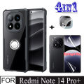 Redmi Note 14 Pro Plus Shockproof Phone Case for Redmi Note 14 Pro+ 4 in 1 Mobile phone holder + HD Hydrogel Film Screen Protector.