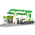 【Toy life hall】1:64 UK BP gas station set Fuel tank truck mini coopers super sport metal diecast cars pull back toys light. 