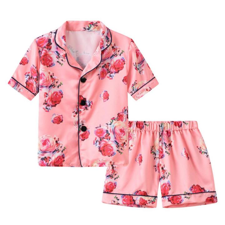 Fleece Footie Pajamas Baby Toddler Kids Baby Girls Flowers Pajamas Sleepwear T-shirt Shorts Set Fleece Footed Pajamas 6 Month