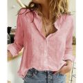 Leisure White Yellow Shirts Button Lapel Cardigan Top Lady Loose Long Sleeve Oversized Shirt Womens Blouses Casual Tunic Blusas. 