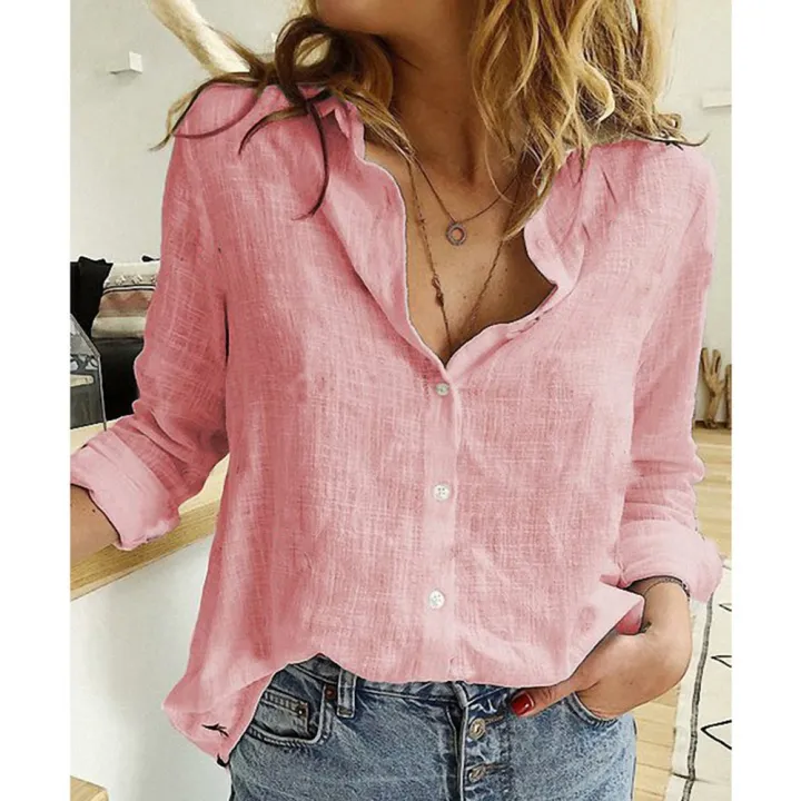 Leisure%20White%20Yellow%20Shirts%20Button%20Lapel%20Cardigan%20Top%20Lady%20Loose%20Long%20Sleeve%20Oversized%20Shirt%20Womens%20Blouses%20Casual%20Tunic%20Blusas%20-%20Image%203