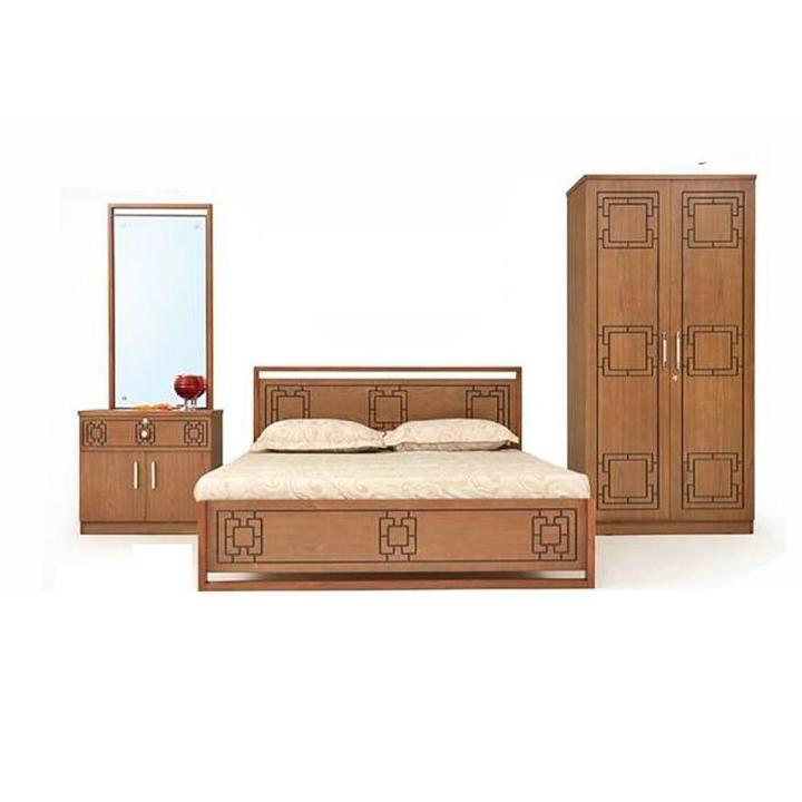 Bedroom set-MALAYSIAN PROCESSED Wood WOODEN COLOR BEDROOM SET(BED,ALMIRAH & DRESSING TABLE) bds-3