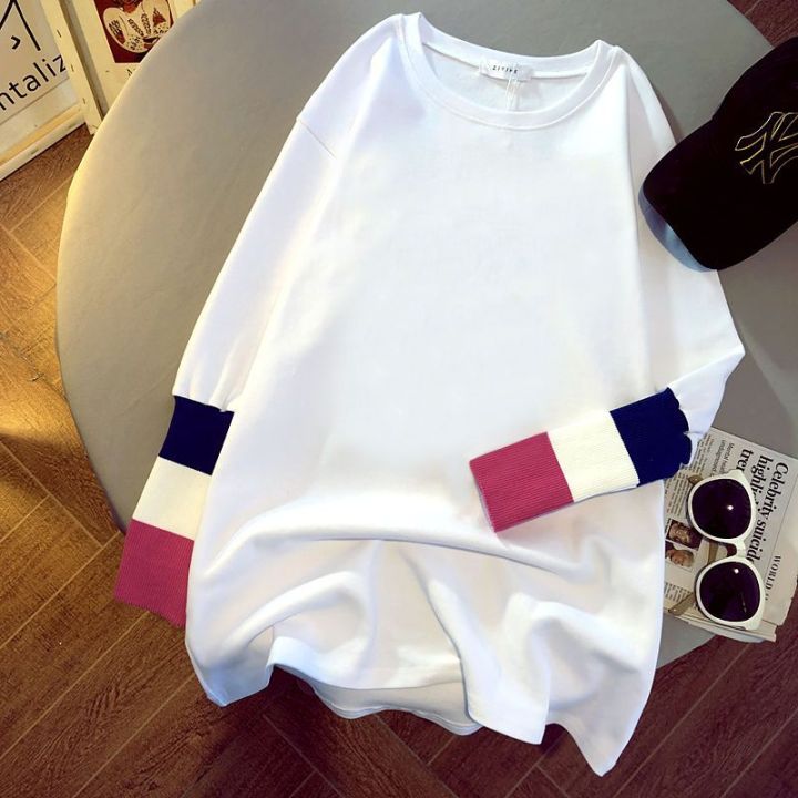 Couple%20Stitching%20Fake%20Two-Piece%20Mid-Length%20Long%20SleeveTWomen's%20T-shirt2023Spring%20and%20Autumn%20New%20Korean%20Style%20Loose%20Bottoming%20Shirt%20Top%20-%20Image%209