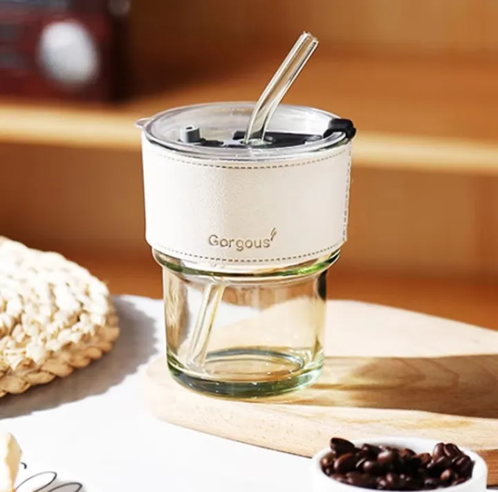 NEW%20450ml%20Glass%20Cups%20With%20Cover+Straw+Leather%20Sleeveand%EF%BC%8CReusable%20Boba%20Bottle,%20Iced%20Coffee%20Glasses,%20Travel%20Tumbler%20For%20Bubble%20Tea%20-%20Image%208