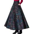 Office Skirt Thick Elegant Skirt Warm Versatile Fashion High Waist A-Line Maxi Winter Long Skirt.