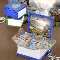3D Folding Book Keychain Fold Book Popup Dinosaur Astronaut World Keyring For Kid Children Toy Dinosaur Party Gift.