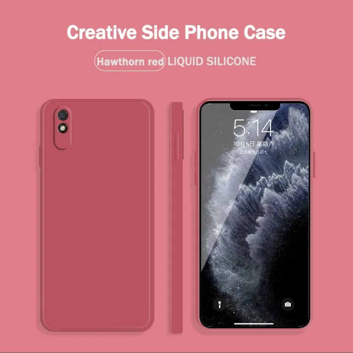 Lenuo%20Luxury%20Square%20Liquid%20Silicone%20Phone%20Case%20For%20Xiaomi%20Redmi%209A%20Thin%20Soft%20Back%20Cover%20Candy%20Casing%20-%20Image%202