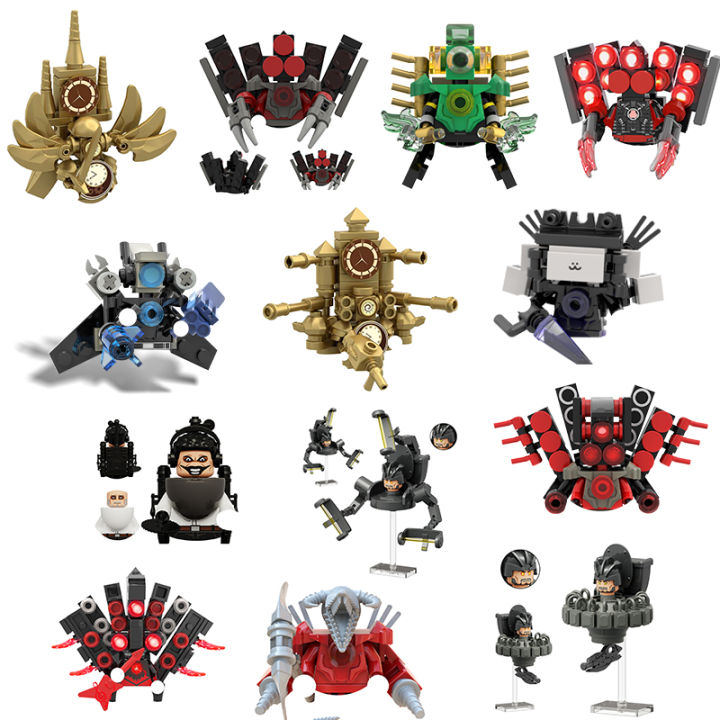 Mini Action Figures Skibidi Toilet Building Blocks Set Titan Clockman TVman Assembly Bricks Toys for Kid Birthday Xmas Gifts
