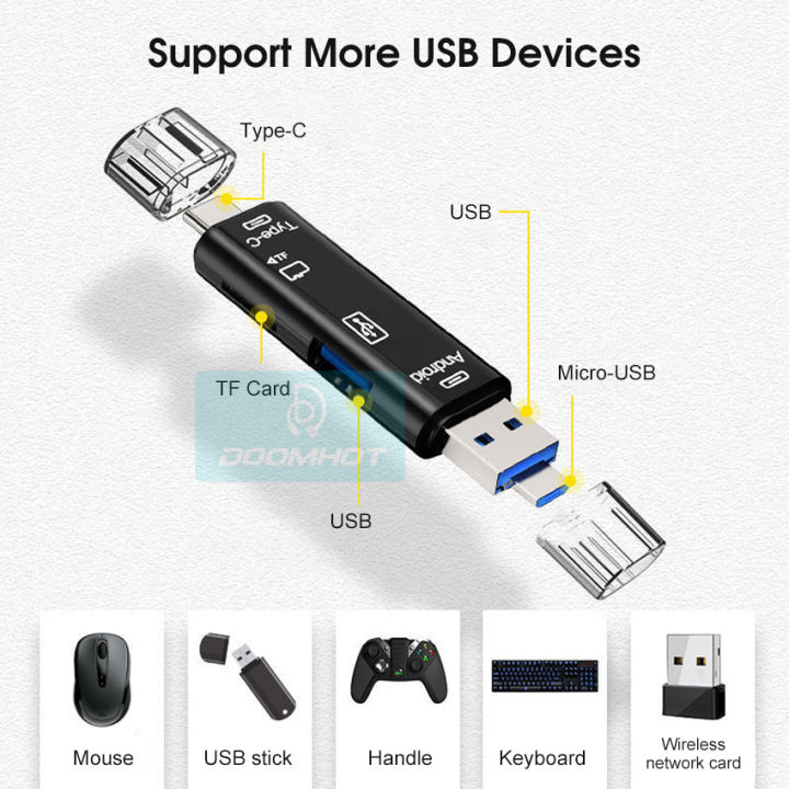 DoomHot%20Multifunctional%206-In-1%20USB%20C%20Memory%20Card%20USB2.0%20+%20Type-c%20+%20Micro%20+%20USB%203-In-1%20Interface%20+%20TF%20/%20SD%20Card%20Reader%206-In-1%20/%205-In-1%20480mbps/s%20-%20Image%206