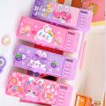 【Bestseller Alert】 New Combination Lock Pencil Box Learning upplie Mechanical Deformation Cartoon Pencil Cae Rabbit Multifunctional Cartoon Pen Cae Girl Gift. 