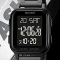 SKMEI Count Down Digital Watch mens LED Light 5Bar Waterproof Steel Strap Sport Watches 1859. 