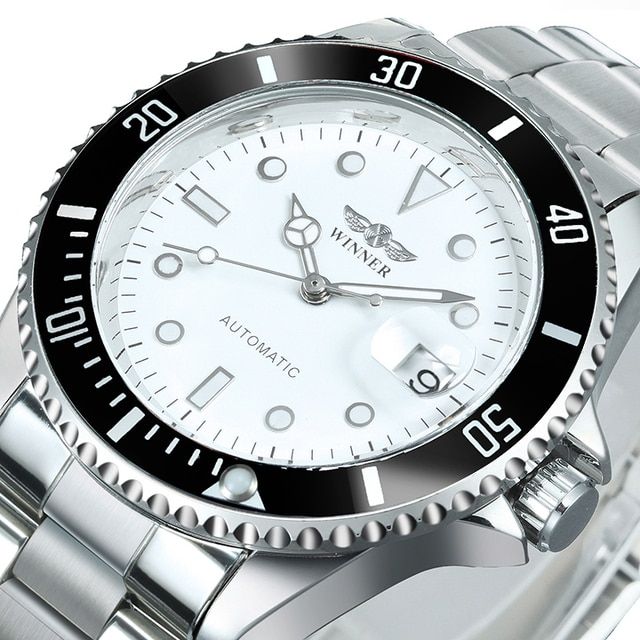 WINNER Automatic Mechanical Watch Men Dropshipping Wholesale Classic Business Sport Watch Rotatable Black Часы Мужские Relógio