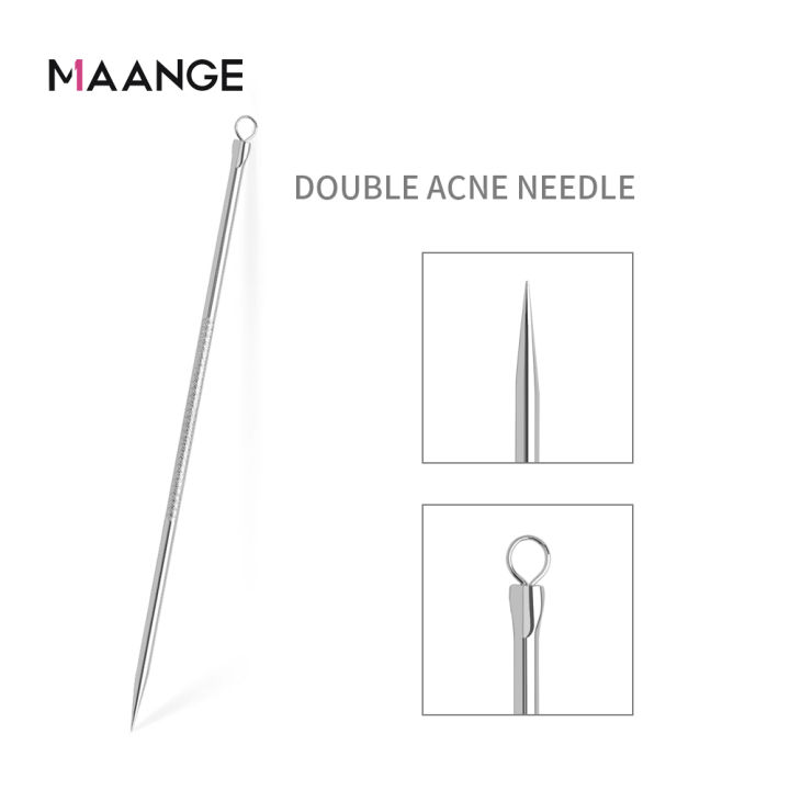 MAANGE%204%20Pcs%20Set%20Stainless%20Steel%20Extractor%20Blackhead%20Remover%20Needles%20Acne%20Pimple%20Blemish%20Bron%20Stick%20-%20Image%205