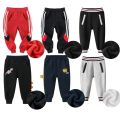 2023 Spring Pure Cotton Children Cartoon Fleece Thickening Trousers Kids Boys Girls Winter Sport Long Pants.