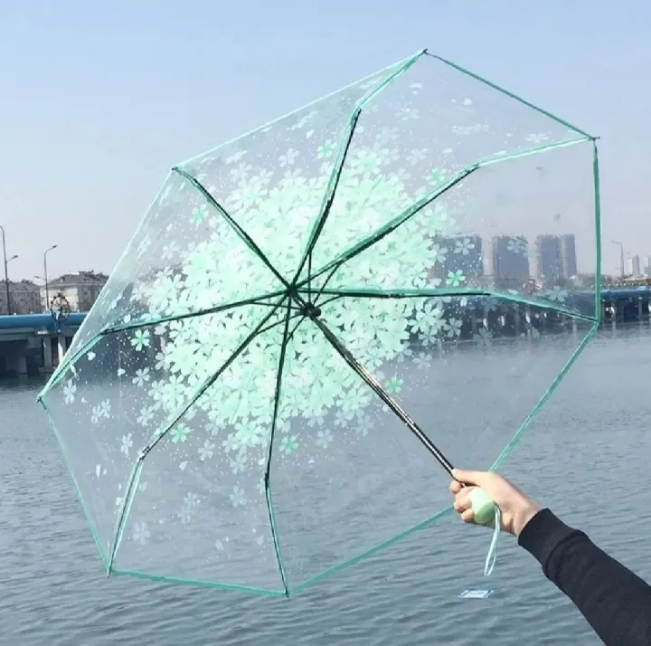 Transparent%20Flower%20Design%20Folding%20Women%20Fashion%20Umbrella%20Pink%20-%20Image%203