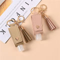Tassel Hand Sanitizer Compact Leather 30ML Keychain Holder Flip Travel Bottle For On The Go Traveling Outdoor Activities Use.