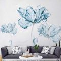 Gorgeous Wall Paint Ideas and Designs - Elegant Blue Dream Flower Fantasy Beautiful 3D Stylish PVC Wall Stickers For Home Decor.