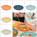 Plastic Wheat Straw Plates Stackable Unbreakable Round Tableware 15cm Microwave Safe Dinner Plates Salad. 