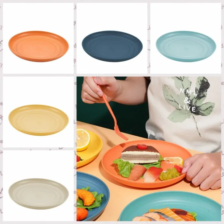 Plastic%20Wheat%20Straw%20Plates%20Stackable%20Unbreakable%20Round%20Tableware%2015cm%20Microwave%20Safe%20Dinner%20Plates%20Salad%20-%20Image%204