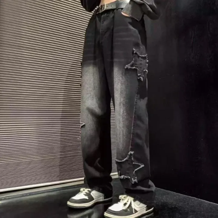 New%20Men's%20Star%20Embroidered%20Fashion%20Loose%20Jeans%20Y2K%20High%20Street%20Hip%20Hop%20Stretch%20Soft%20Straight%20Wide%20Leg%20Denim%20Trousers%20Male%20-%20Image%205