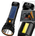 Solar Led Flashlight USB Rechargeable Flashlight Lanterna Outdoor Long-range Torch Multi-function Emergency Power Bank Hand Lamp. 