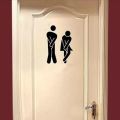 English Letter Toilet Stickers Cartoon Characters Home and Public Places WC Sign Sticker Decoration DIY Bathroom Sticker Rules. 