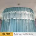 Breathable Hanging Mosquito Net Top Hook Lace Bed Canopy Encrypted Mesh Round Dome Court Style Crib Canopy Bedroom Decoration.