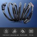 Heavy Duty Digital Number Lock - Universal Combination Cable Lock for Bike, Helmet, Luggage | Steel Wire, PVC, Plastic | 12x1200 mm, Anti-Theft Security. 
