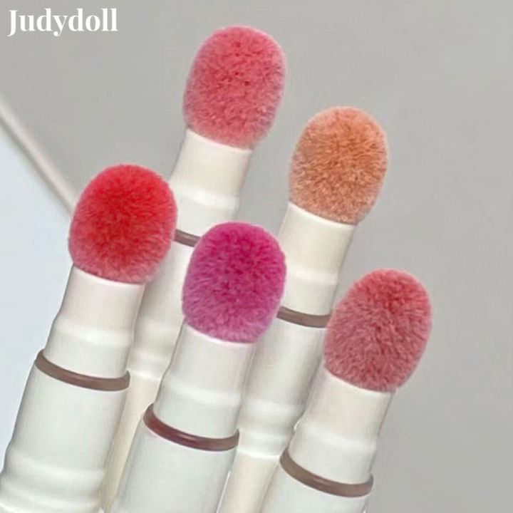 Judydoll Air Cushion Lip Glaze Matte Powder Lip Clay Cream Lipstick Longlasting Waterproof Red Lip Mud Brick Red