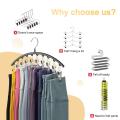 Stainless steel hangers Efficient Space-saving Windproof hamgers PVC waterproof 10 clips hangers for clothes for Home organization Travel accessories Dorm room essentials Wet weather drying Suitable. 