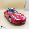 Alloy Die cast Metal 1:32 Scale Rescue Police Toy Car & Ambulance Car Mini Latest Pull & Back Car With Auto Music Gift For Children. 