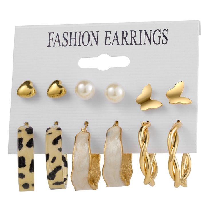New%20Fashionable%20Trendy%206%20Pairs%20=%2012%20Pcs%20Golden%20Butterfly%20Stud%20Earrings%20for%20Girls%20Simple%20Stylish%20New%20Collection%202023%20-%20Pearl%20Dangle%20Drop%20Earrings%20for%20Girls%20Jewelry%20-%20Image%203