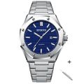 BINBOND B0233 Fashion Casual Men Watches Big Dial Silver Stainless Steel Calendar Quartz Wristwatch Classic Top Brand Male Clock.