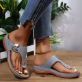 2022 Summer Women Wedge Sandals Premium Orthopedic Open Toe Sandals Vintage Anti-slip Leather Casual Female Platform Retro Shoes.
