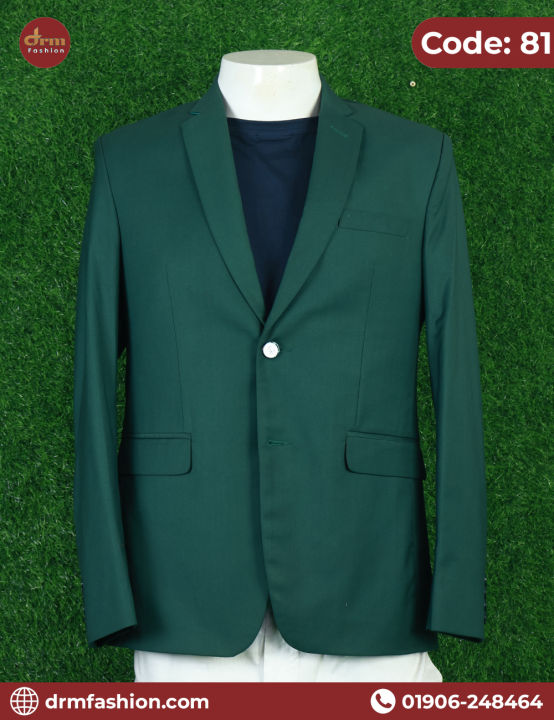 Premium Deep Green Blazer for Men | Formal & Party Wear | Slim Fit with Elegant Finish